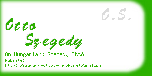 otto szegedy business card
